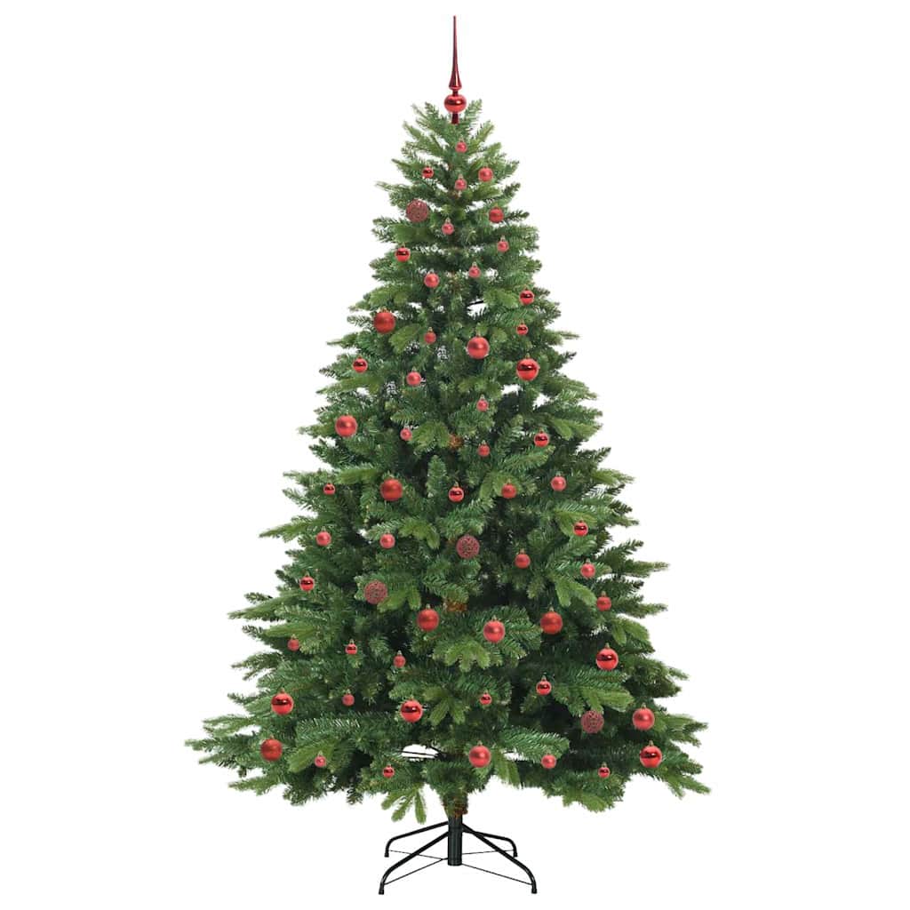 Konstgjord julgran med 300 LED-lampor Grön 210 cm PE och PVC