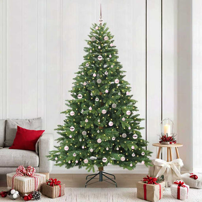 Konstgjord julgran med 300 LED-lampor Grön 210 cm PE och PVC