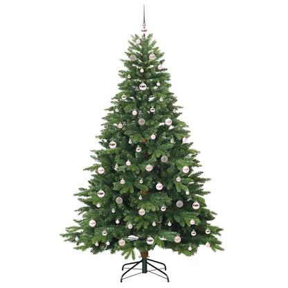 Konstgjord julgran med 300 LED-lampor Grön 210 cm PE och PVC