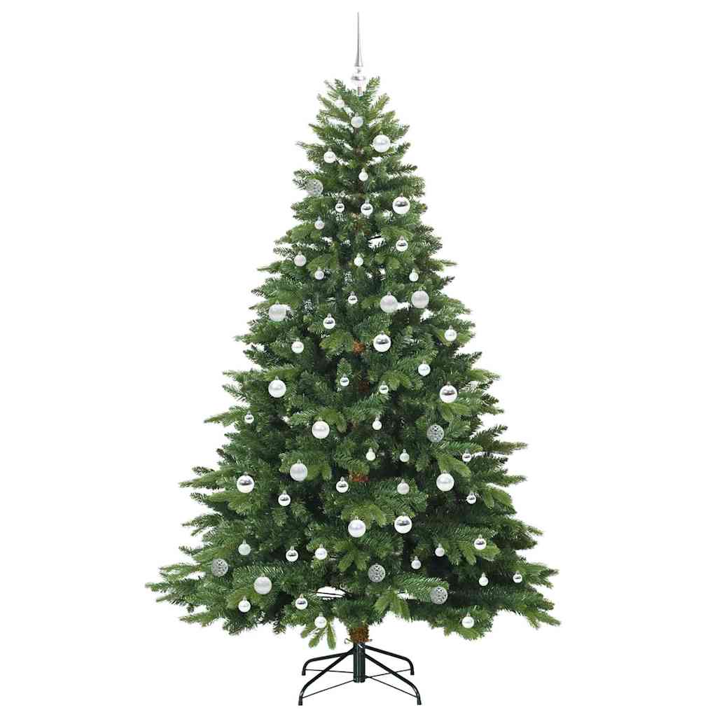 Konstgjord julgran med 300 LED-lampor Grön 210 cm PE och PVC