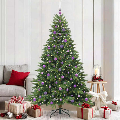 Konstgjord julgran med 300 LED-lampor Grön 210 cm PE och PVC