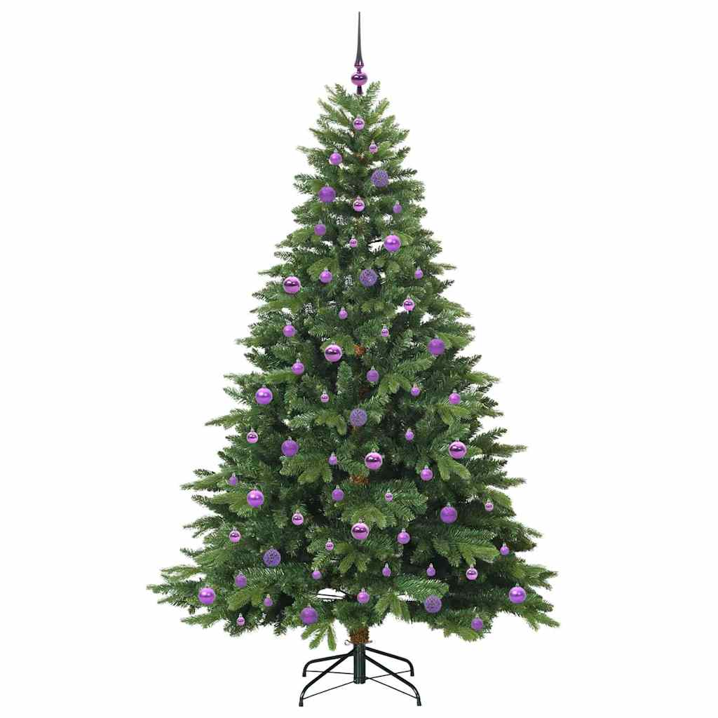 Konstgjord julgran med 300 LED-lampor Grön 210 cm PE och PVC