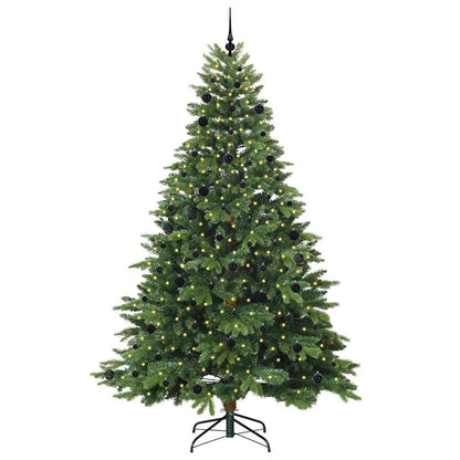 Konstgjord julgran med 300 LED-lampor Grön 240 cm PE och PVC