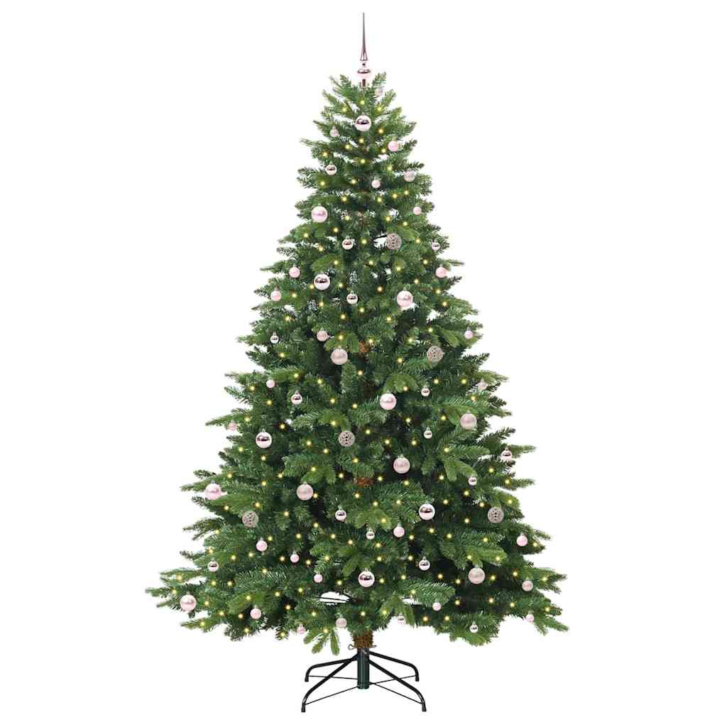Konstgjord julgran med 300 LED-lampor Grön 240 cm PE och PVC