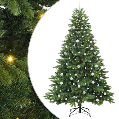 Konstgjord julgran med 300 LED-lampor Grön 240 cm PE och PVC