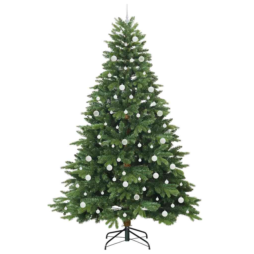 Konstgjord julgran med 300 LED-lampor Grön 240 cm PE och PVC