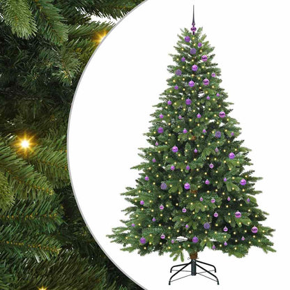 Konstgjord julgran med 300 LED-lampor Grön 240 cm PE och PVC