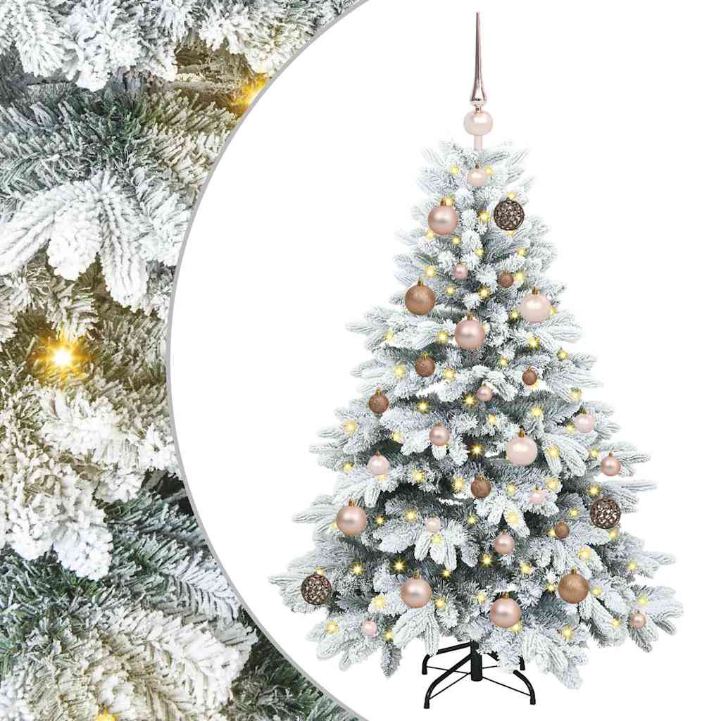 Konstgjord julgran med 150 LED-lampor Vit 120 cm PE och PVC