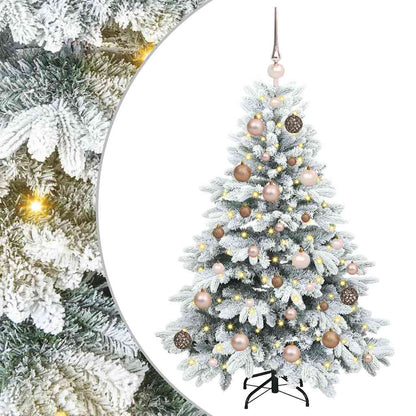 Konstgjord julgran med 150 LED-lampor Vit 120 cm PE och PVC
