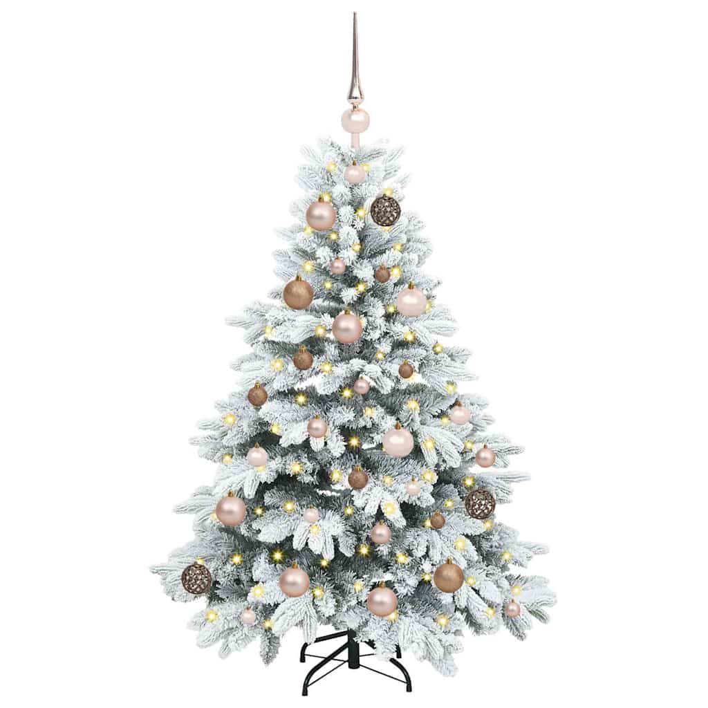 Konstgjord julgran med 150 LED-lampor Vit 120 cm PE och PVC