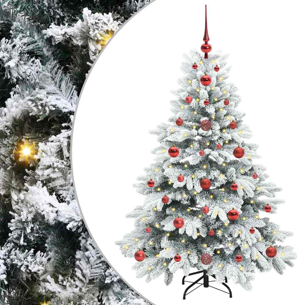 Konstgjord julgran med 150 LED-lampor Vit 120 cm PE och PVC