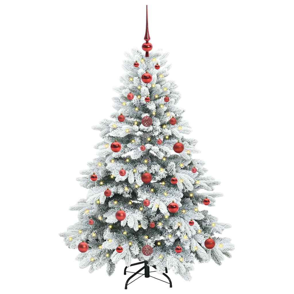 Konstgjord julgran med 150 LED-lampor Vit 120 cm PE och PVC