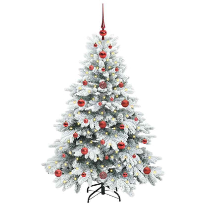 Konstgjord julgran med 150 LED-lampor Vit 120 cm PE och PVC