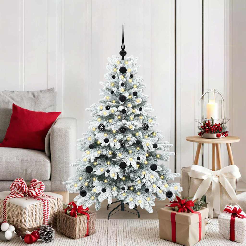 Konstgjord julgran med 150 LED-lampor Vit 120 cm PE och PVC