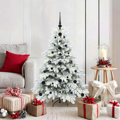 Konstgjord julgran med 150 LED-lampor Vit 120 cm PE och PVC