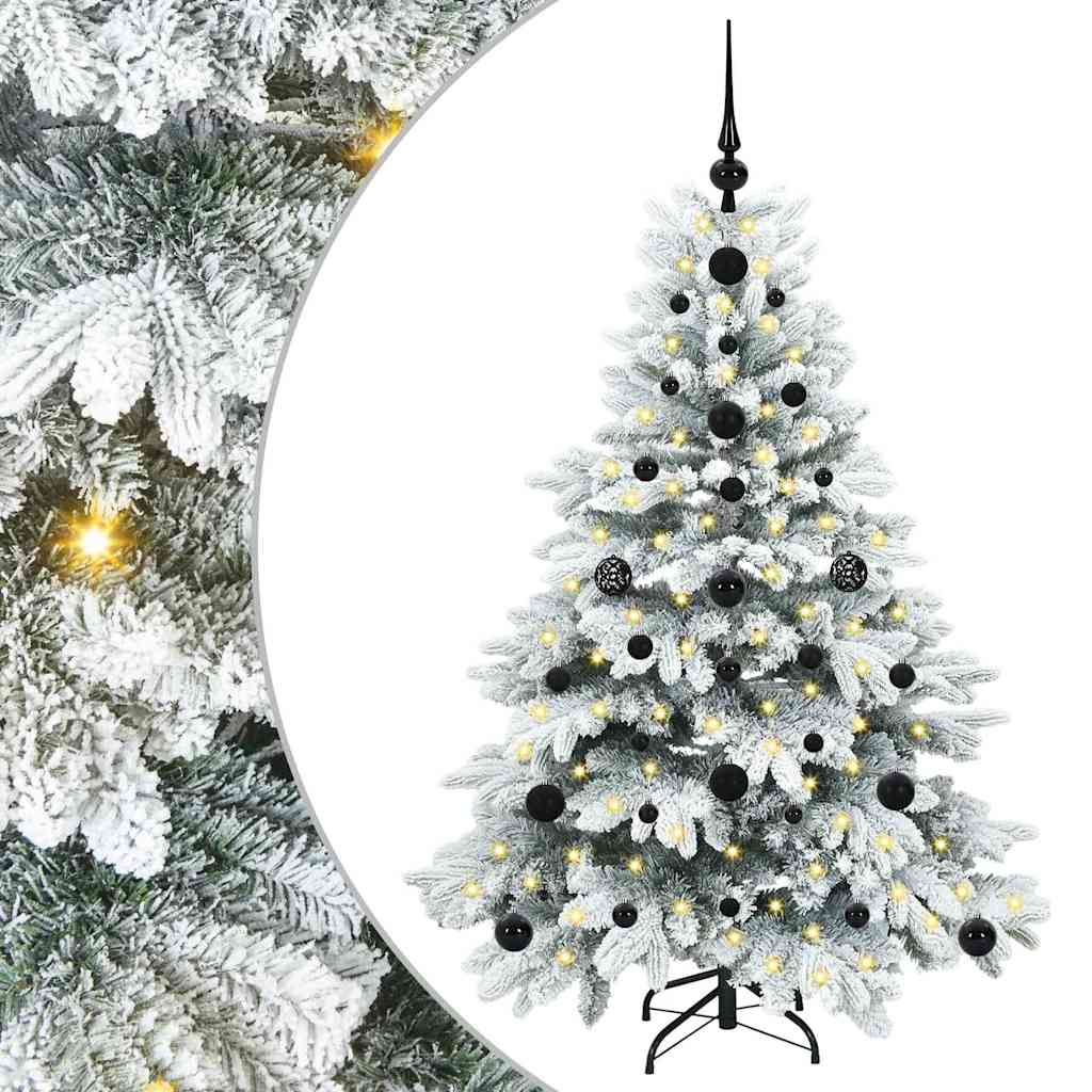 Konstgjord julgran med 150 LED-lampor Vit 120 cm PE och PVC