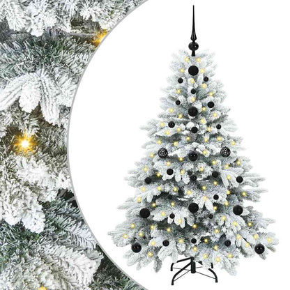 Konstgjord julgran med 150 LED-lampor Vit 120 cm PE och PVC
