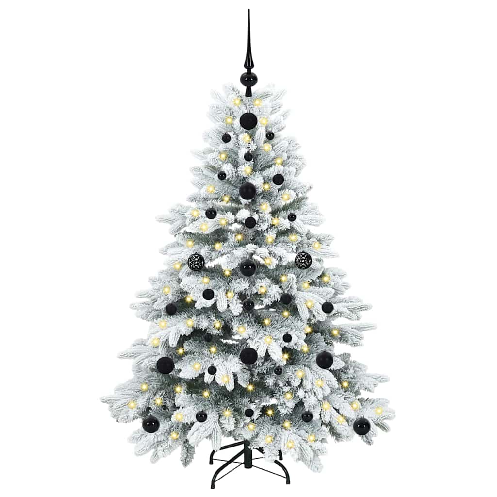 Konstgjord julgran med 150 LED-lampor Vit 120 cm PE och PVC