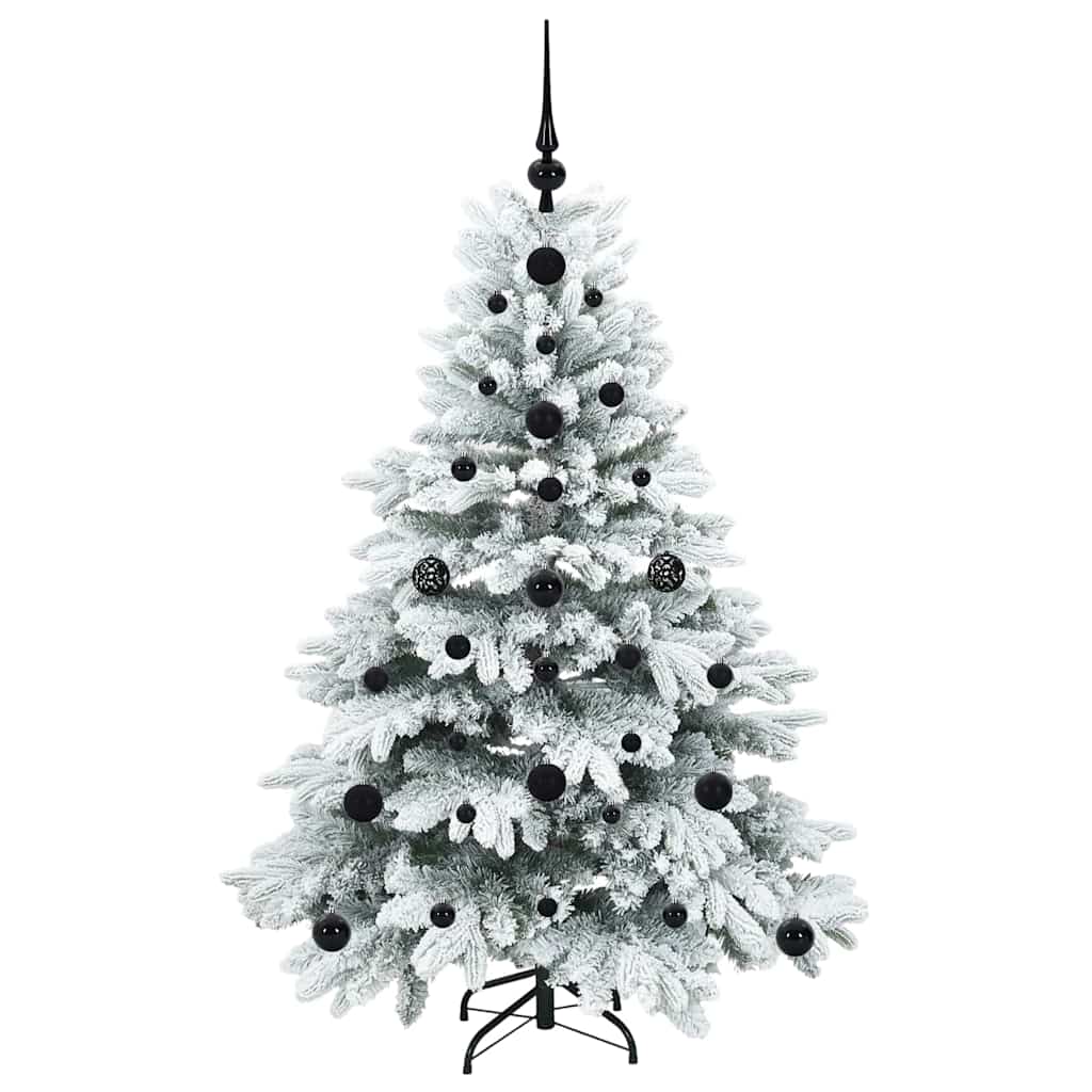 Konstgjord julgran med 150 LED-lampor Vit 120 cm PE och PVC