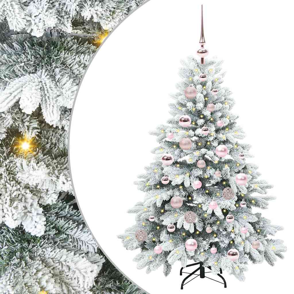 Konstgjord julgran med 150 LED-lampor Vit 120 cm PE och PVC