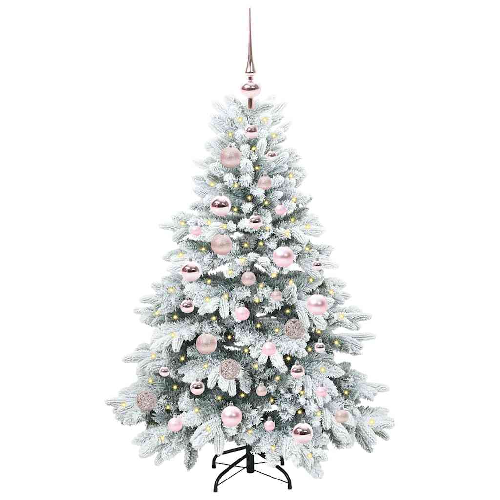 Konstgjord julgran med 150 LED-lampor Vit 120 cm PE och PVC