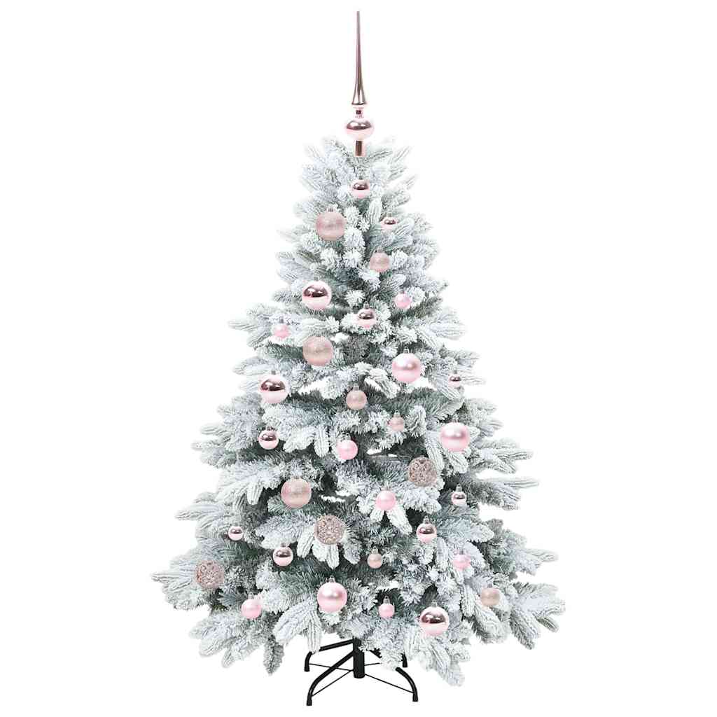 Konstgjord julgran med 150 LED-lampor Vit 120 cm PE och PVC