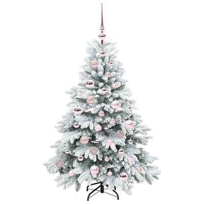 Konstgjord julgran med 150 LED-lampor Vit 120 cm PE och PVC