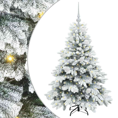 Konstgjord julgran med 150 LED-lampor Vit 120 cm PE och PVC