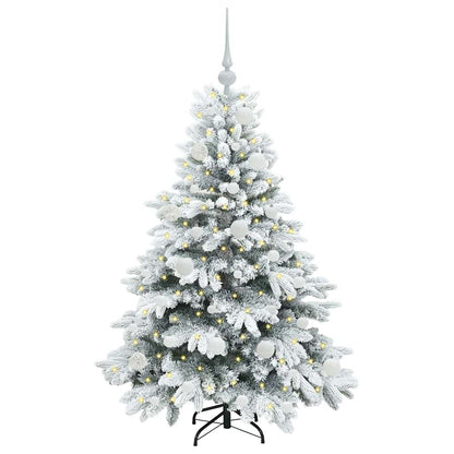 Konstgjord julgran med 150 LED-lampor Vit 120 cm PE och PVC