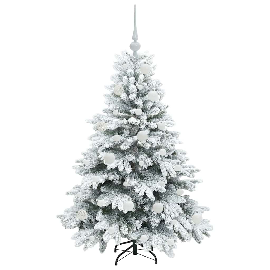 Konstgjord julgran med 150 LED-lampor Vit 120 cm PE och PVC