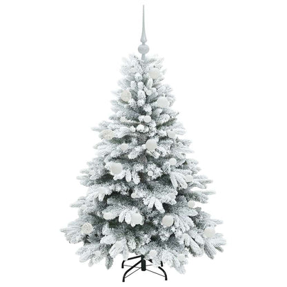 Konstgjord julgran med 150 LED-lampor Vit 120 cm PE och PVC