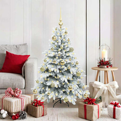Konstgjord julgran med 150 LED-lampor Vit 120 cm PE och PVC