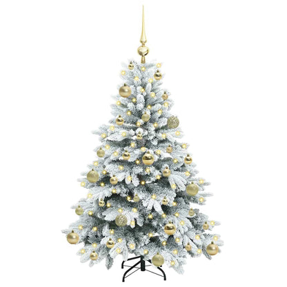 Konstgjord julgran med 150 LED-lampor Vit 120 cm PE och PVC
