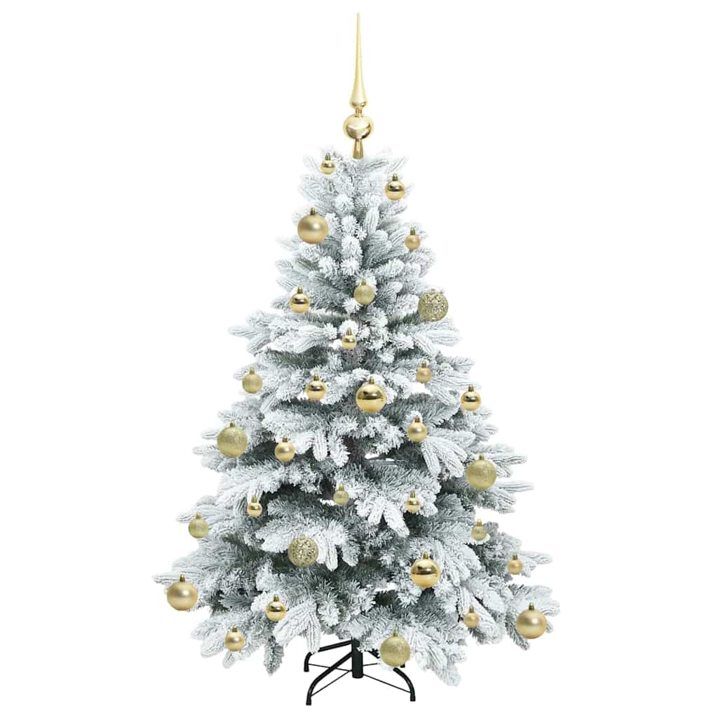 Konstgjord julgran med 150 LED-lampor Vit 120 cm PE och PVC