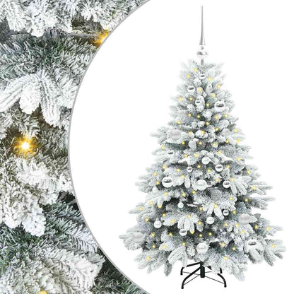 Konstgjord julgran med 150 LED-lampor Vit 120 cm PE och PVC