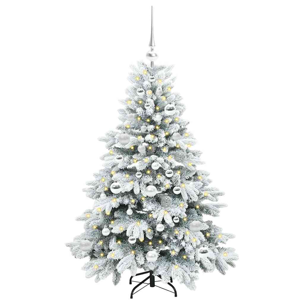 Konstgjord julgran med 150 LED-lampor Vit 120 cm PE och PVC