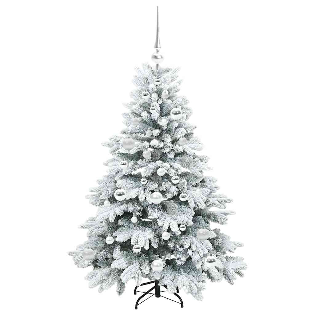 Konstgjord julgran med 150 LED-lampor Vit 120 cm PE och PVC