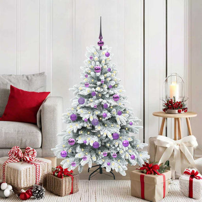 Konstgjord julgran med 150 LED-lampor Vit 120 cm PE och PVC