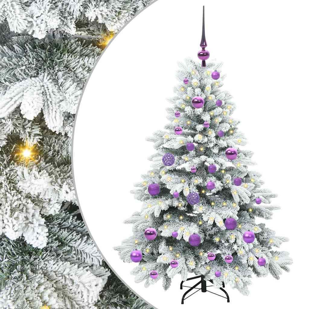 Konstgjord julgran med 150 LED-lampor Vit 120 cm PE och PVC