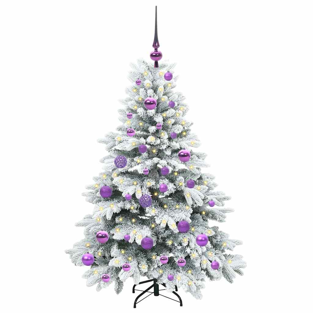 Konstgjord julgran med 150 LED-lampor Vit 120 cm PE och PVC