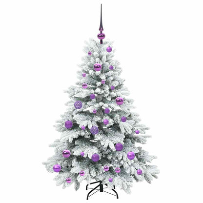 Konstgjord julgran med 150 LED-lampor Vit 120 cm PE och PVC
