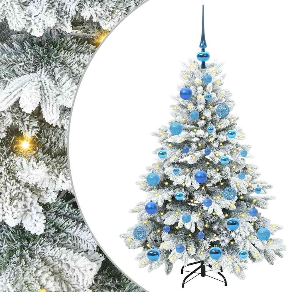 Konstgjord julgran med 150 LED-lampor Vit 120 cm PE och PVC