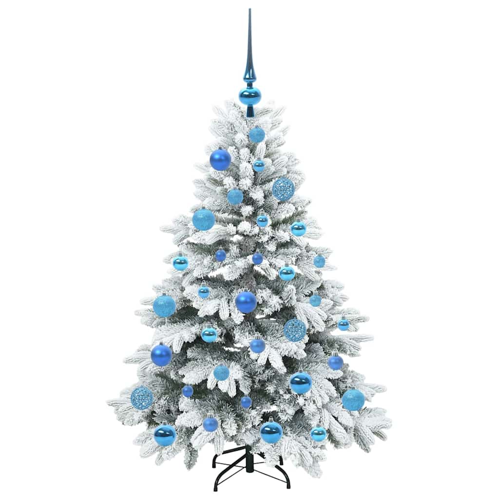 Konstgjord julgran med 150 LED-lampor Vit 120 cm PE och PVC