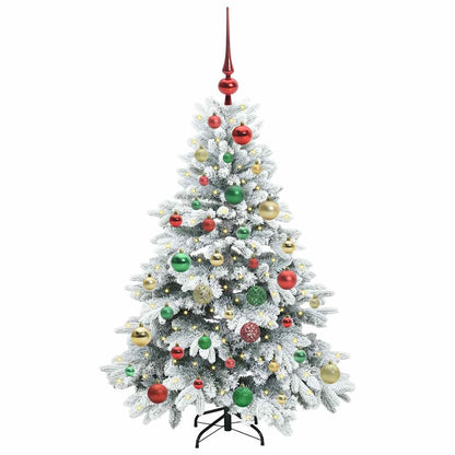 Konstgjord julgran med 150 LED-lampor Vit 120 cm PE och PVC