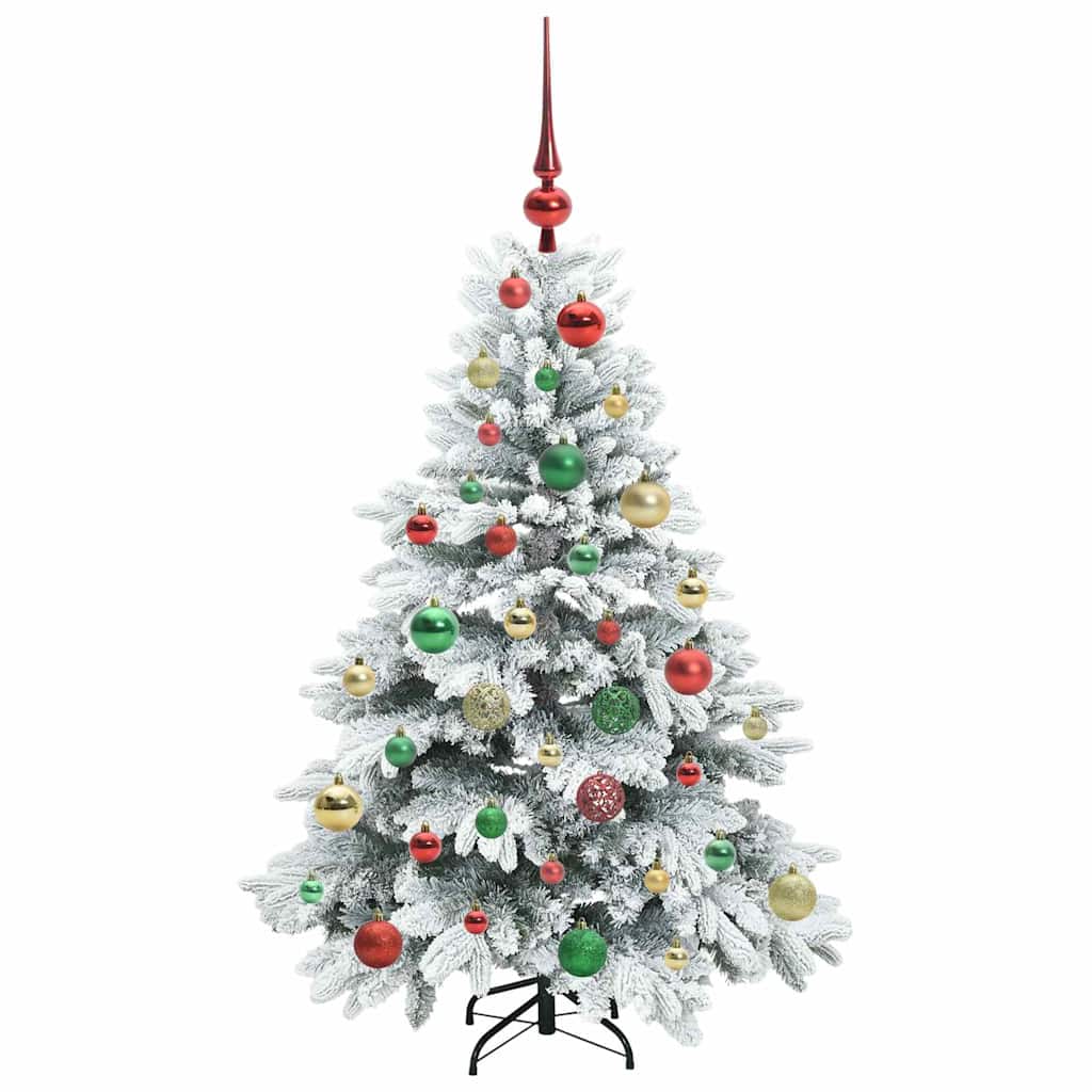 Konstgjord julgran med 150 LED-lampor Vit 120 cm PE och PVC