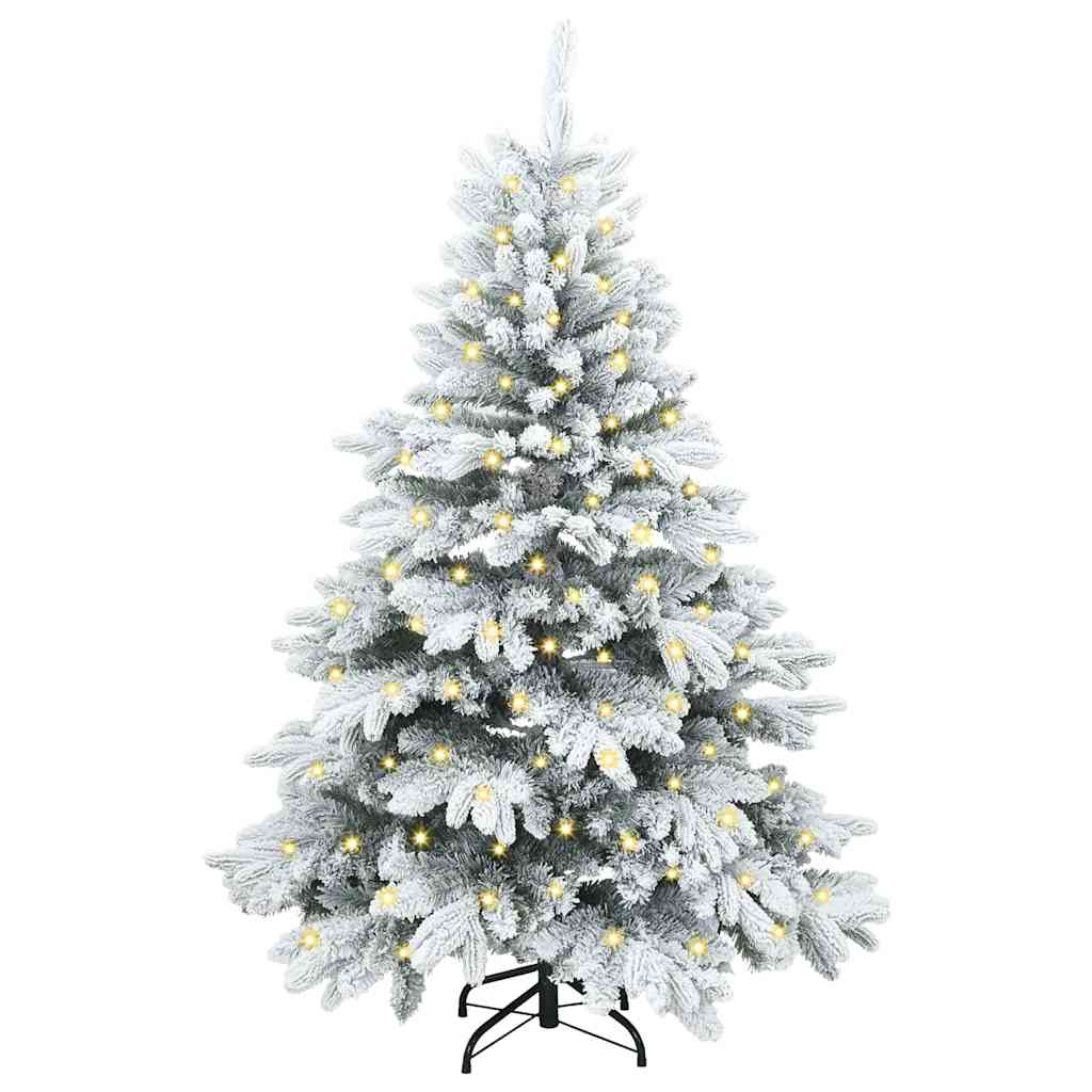 Konstgjord julgran med 150 LED-lampor Vit 150 cm PE och PVC