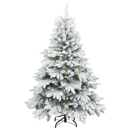 Konstgjord julgran med 150 LED-lampor Vit 150 cm PE och PVC