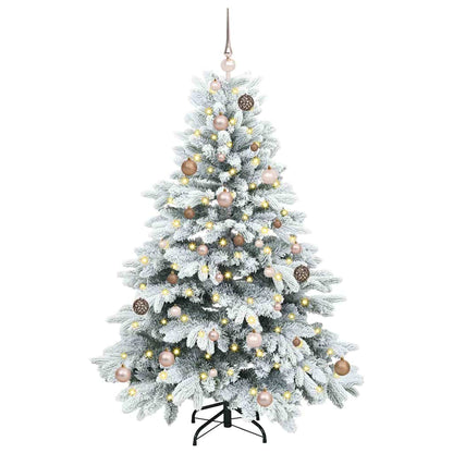 Konstgjord julgran med 150 LED-lampor Vit 150 cm PE och PVC