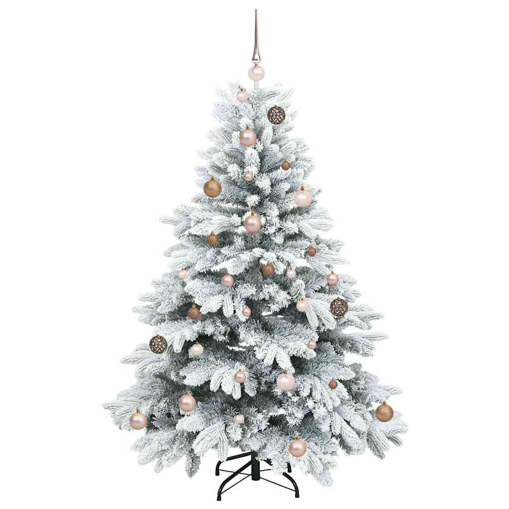 Konstgjord julgran med 150 LED-lampor Vit 150 cm PE och PVC