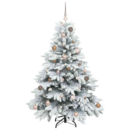 Konstgjord julgran med 150 LED-lampor Vit 150 cm PE och PVC
